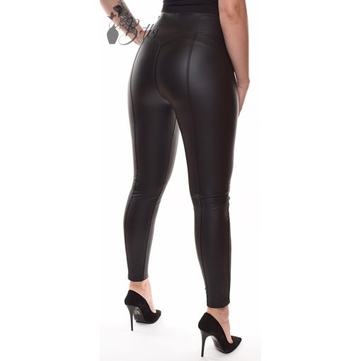 Fekete színű, műbőr leggings S/M, M/L, XL/2XL