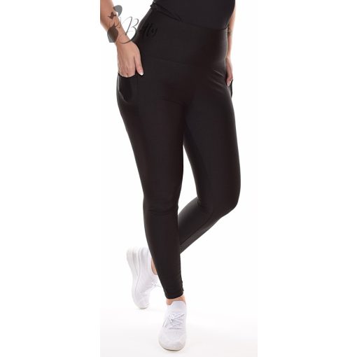 Fekete színű, zsebes leggings S/M, L/XL