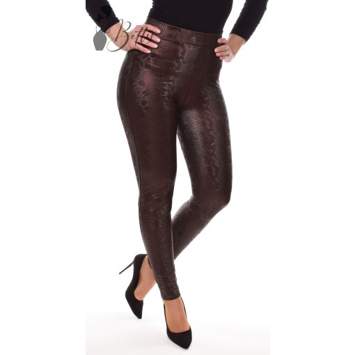 Push-up fazonú, kígyóbőr mintás, műbőr legging  S-M-L