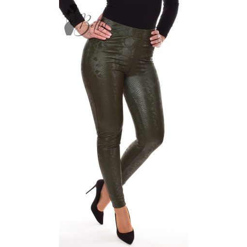 Push-up fazonú, kígyóbőr mintás, műbőr legging  S-M-L