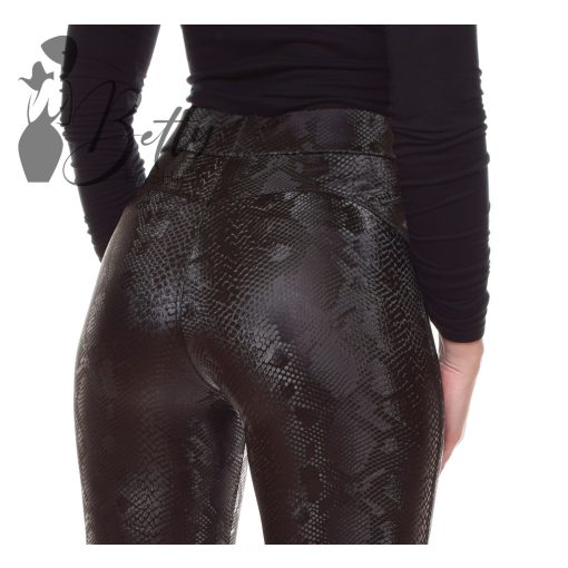 Push-up fazonú, kígyóbőr mintás, műbőr legging  S-M-L