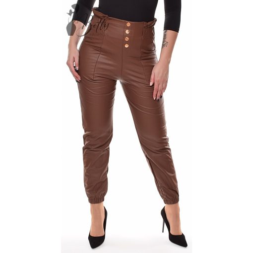 Gombdíszes, polárbélelt, műbőr nadrág S/M, L/XL, XL/2XL