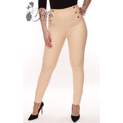 Polárbélelt, díszgombos, műbőr nadrág S/M, L/XL, XL/2XL