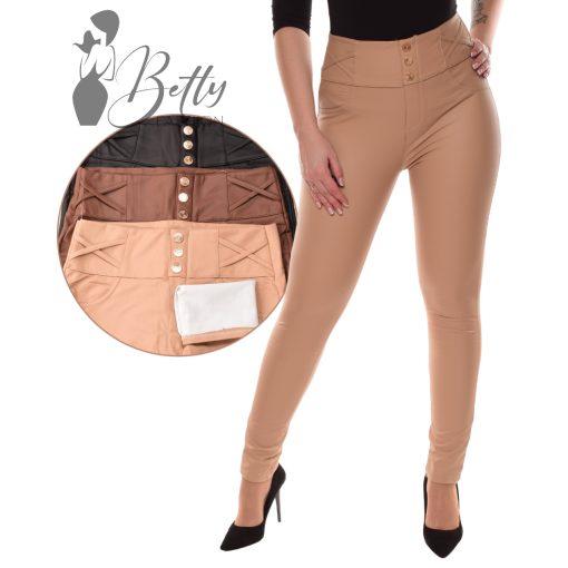 Polárbélelt, díszgombos, műbőr nadrág S/M, L/XL, XL/2XL