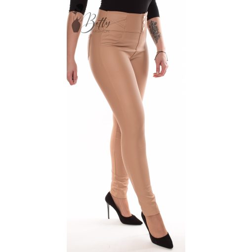 Polárbélelt, díszgombos, műbőr nadrág S/M, L/XL, XL/2XL