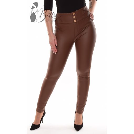 Polárbélelt, díszgombos, műbőr nadrág S/M, L/XL, XL/2XL