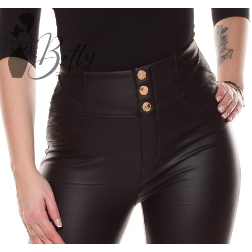 Polárbélelt, díszgombos, műbőr nadrág S/M, L/XL, XL/2XL