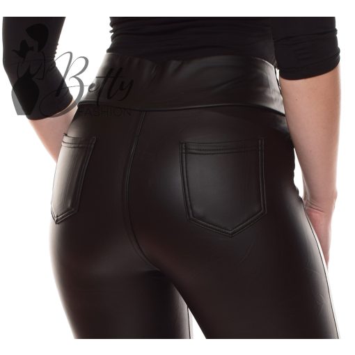 Polárbélelt, díszgombos, műbőr nadrág S/M, L/XL, XL/2XL