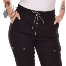 Fekete színű, zsebes és díszgombos nadrág S/M, L/XL, XL/2XL