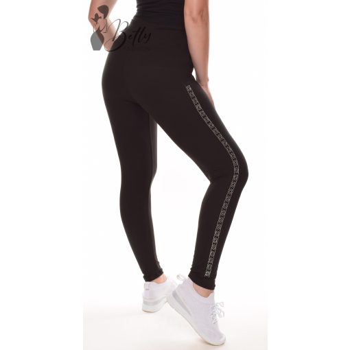 Két oldalt strasszköves, fekete legging S/M, L/XL, XL/2XL, 3XL/4XL, 5XL/6XL