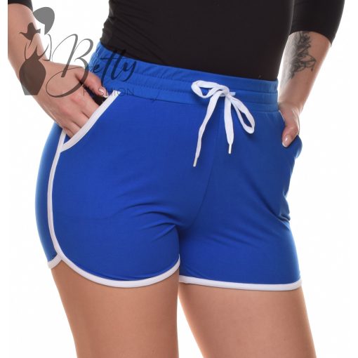 Oldlán fehér csíkos, zsebes rövidnadrág S/M, L/XL