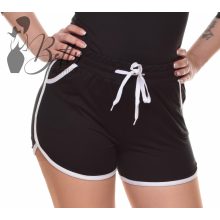 Oldlán fehér csíkos, zsebes rövidnadrág S/M, L/XL