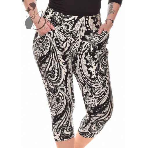 Mintás, derékban rakott térdnadrág S/M, L/XL