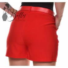 Egyszínű rövidnadrág + műbőr öv S/M, L/XL
