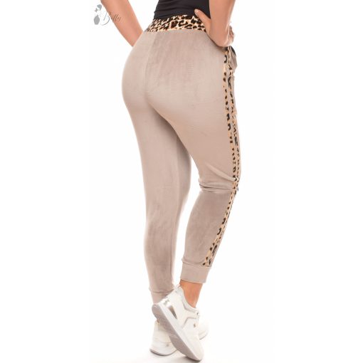 Leopárd mintás, puha plüss melegítő nadrág M/L, XL/XXL