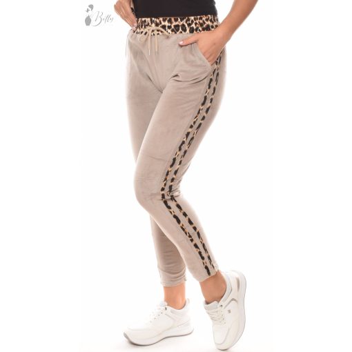 Leopárd mintás, puha plüss melegítő nadrág M/L, XL/XXL