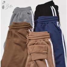 Oldalt dupla csíkos, polárbélelt melegítő nadrág S/M, L/XL