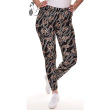 Levél és indamintás, puha plüss legging S/M, L/XL