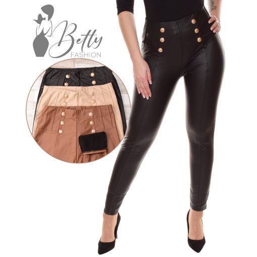 Díszvarrásos és gombdíszes műbőr nadrág S/M, M/L, XL/2XL