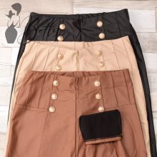 Díszvarrásos és gombdíszes műbőr nadrág S/M, M/L, XL/2XL