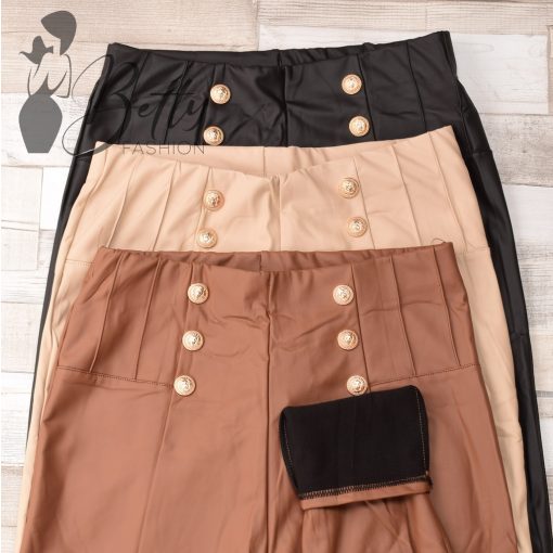 Díszvarrásos és gombdíszes műbőr nadrág S/M, M/L, XL/2XL