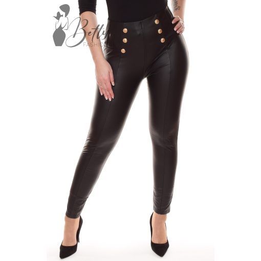 Díszvarrásos és gombdíszes műbőr nadrág S/M, M/L, XL/2XL