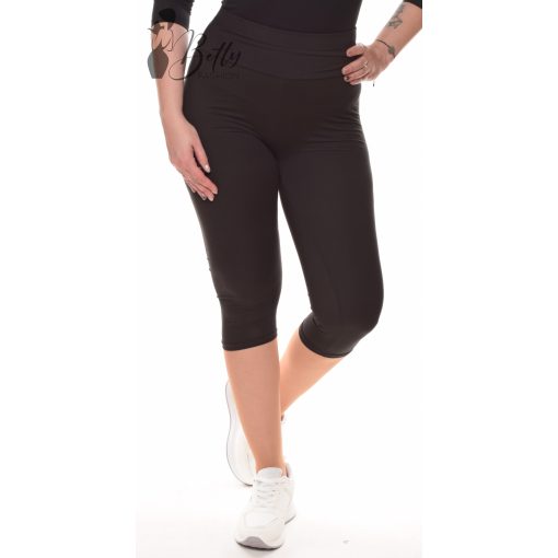 Fekete színű, gumis derekú legging/térdnadrág S/M, L/XL