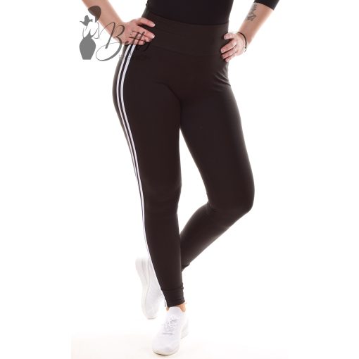 Oldalt dupla csíkos, puha anyagú legging S/M, L/XL