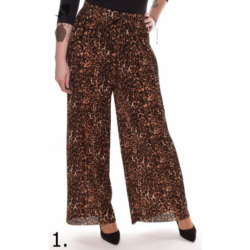 Leopárd mintás, bő szárú, lenge nadrág L-6XL