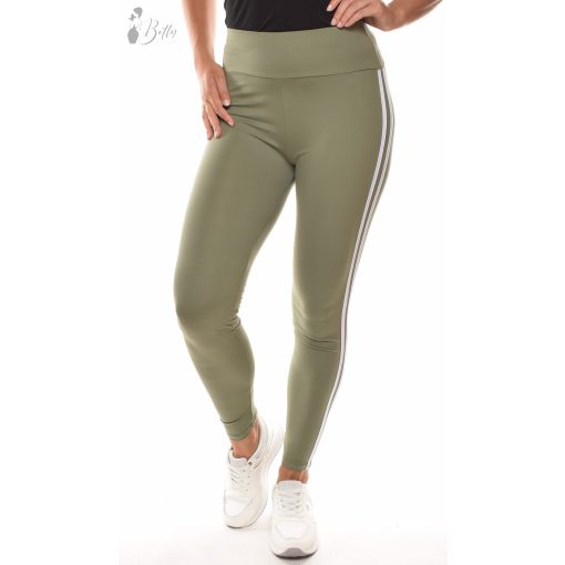 Oldalt dupla csíkos, sztreccses legging S/M, L/XL