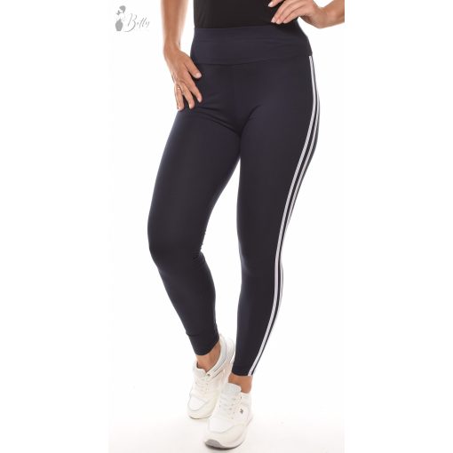 Oldalt dupla csíkos, sztreccses legging S/M, L/XL