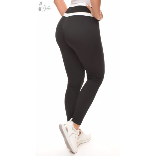 Derekán fehér csíkos, fekete legging S/M, L/XL