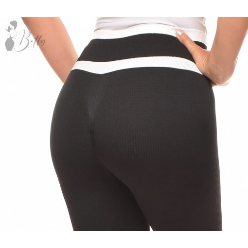 Derekán fehér csíkos, fekete legging S/M, L/XL
