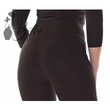 Bal szárán tüllbetétes, fekete sport legging S/M, L/XL, XL/2XL