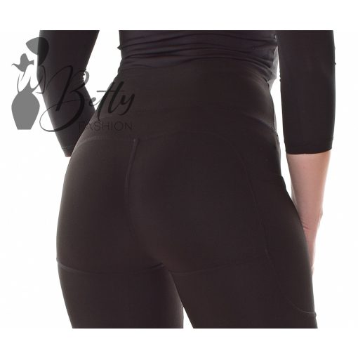 Bal szárán tüllbetétes, fekete sport legging S/M, L/XL, XL/2XL