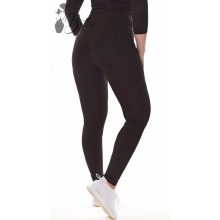 Bal szárán tüllbetétes, fekete sport legging S/M, L/XL, XL/2XL