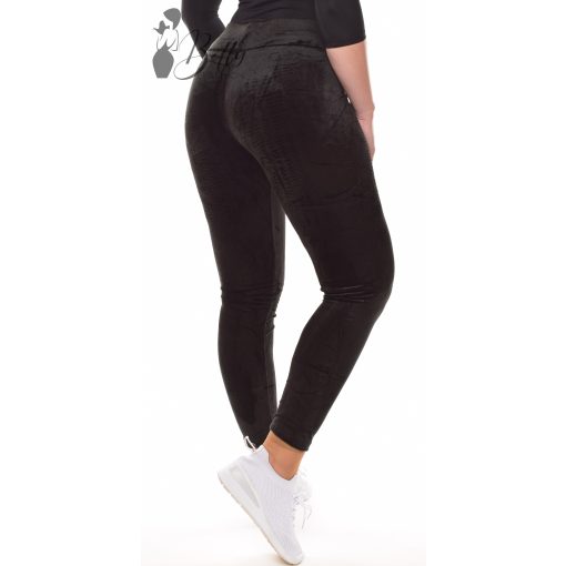 Puha, plüss anyagú, fekete legging M/L, XL/XXL
