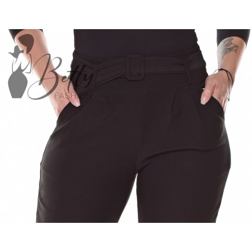 Fekete színű, derékban rakott elegáns nadrág S/M, M/L, XL/XXL