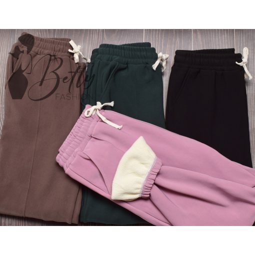 Egyszínű, polár bélelt melegítő nadrág M/L, XL/2XL