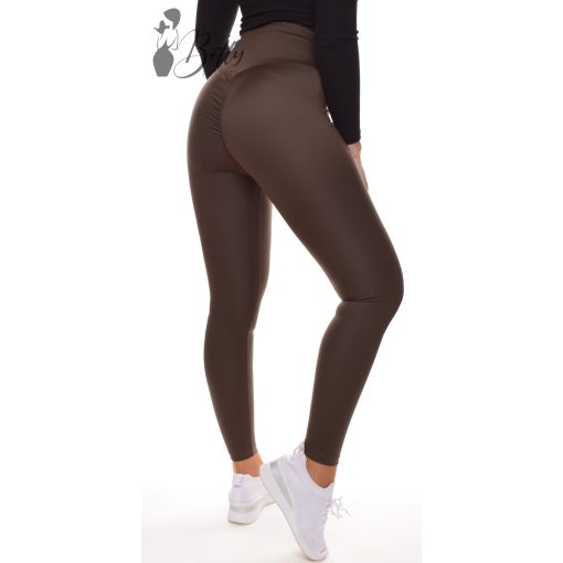 Popsi kiemelős, fenekén ráncolt sport leggings S/M, L/XL