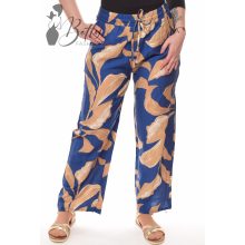 Bézs levélmintás, bő szárú nadrág M/L, XL/XXL