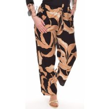 Bézs levélmintás, bő szárú nadrág M/L, XL/XXL