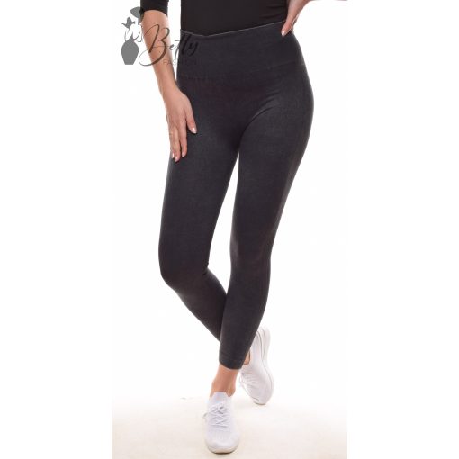 Fenekén ráncolt, popsi kiemelős legging farmerhatású koptatással S/M, L/XL