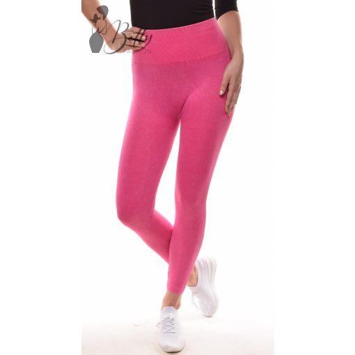 Fenekén ráncolt, popsi kiemelős legging farmerhatású koptatással S/M, L/XL