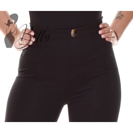 Elején díszvarrásos, díszgombos nadrág S/M, L/XL