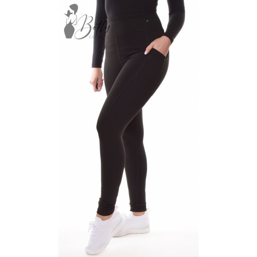 Popsi kiemelős, fekete sport leggings S/M, L/XL, XL/2XL