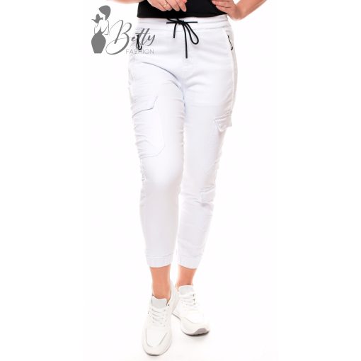 Fehér színű, oldalzsebes farmer nadrág XS, S, M, L, XL
