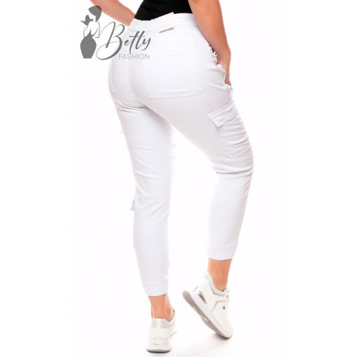 Fehér színű, oldalzsebes farmer nadrág XS, S, M, L, XL