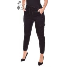 Fekete színű, oldalzsebes cargo nadrág XS, S, M, L, XL