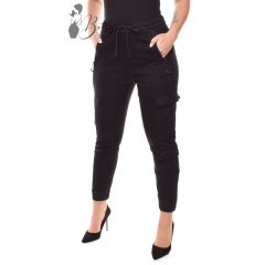 Fekete színű, oldalzsebes cargo nadrág XS, S, M, L, XL